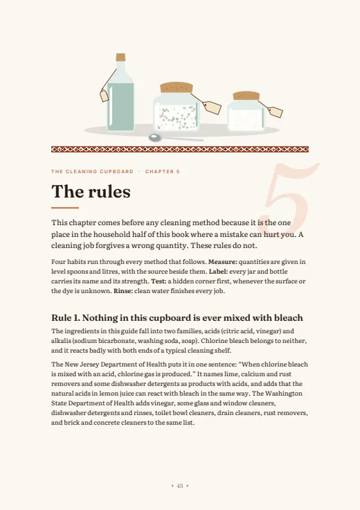 Page 45 of the book: The cleaning cupboard: The rules
